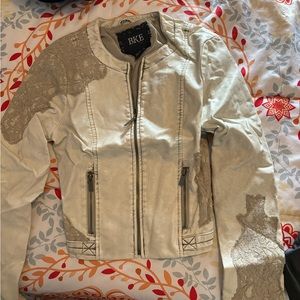 BKE Faux Leather Lace Jacket